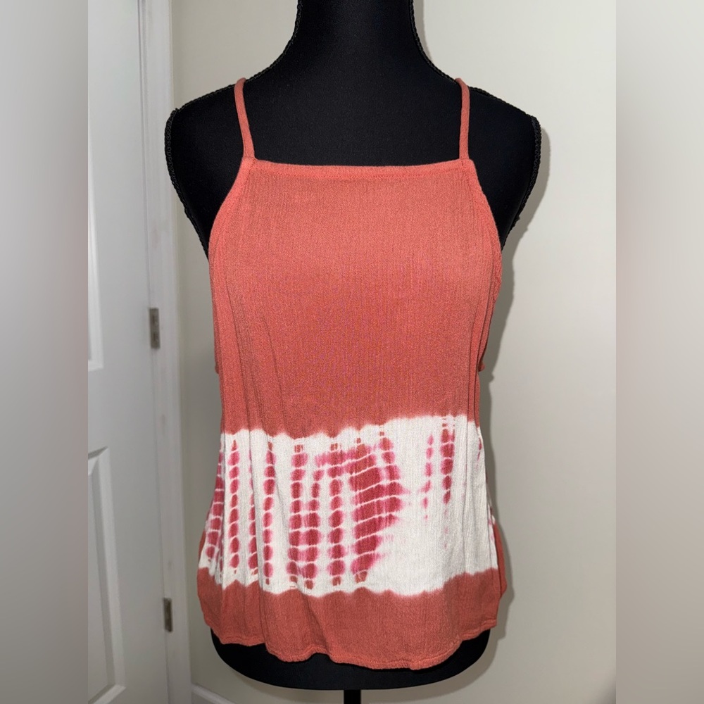 Coral Tie-Dye Tank Top